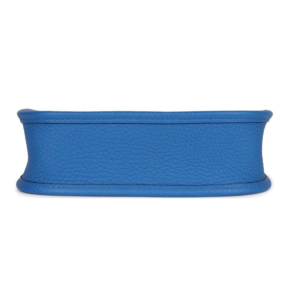 NEW Hermès Evelyne TPM Bleu Zellige Clemence Gold Hardware Crossbody Bag - Picture 6 of 8